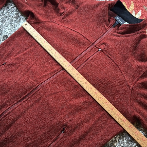 Ibex Scout Jura Merino Wool Bucle Jacket full zip sweater beautiful red brick XL - Picture 12 of 12